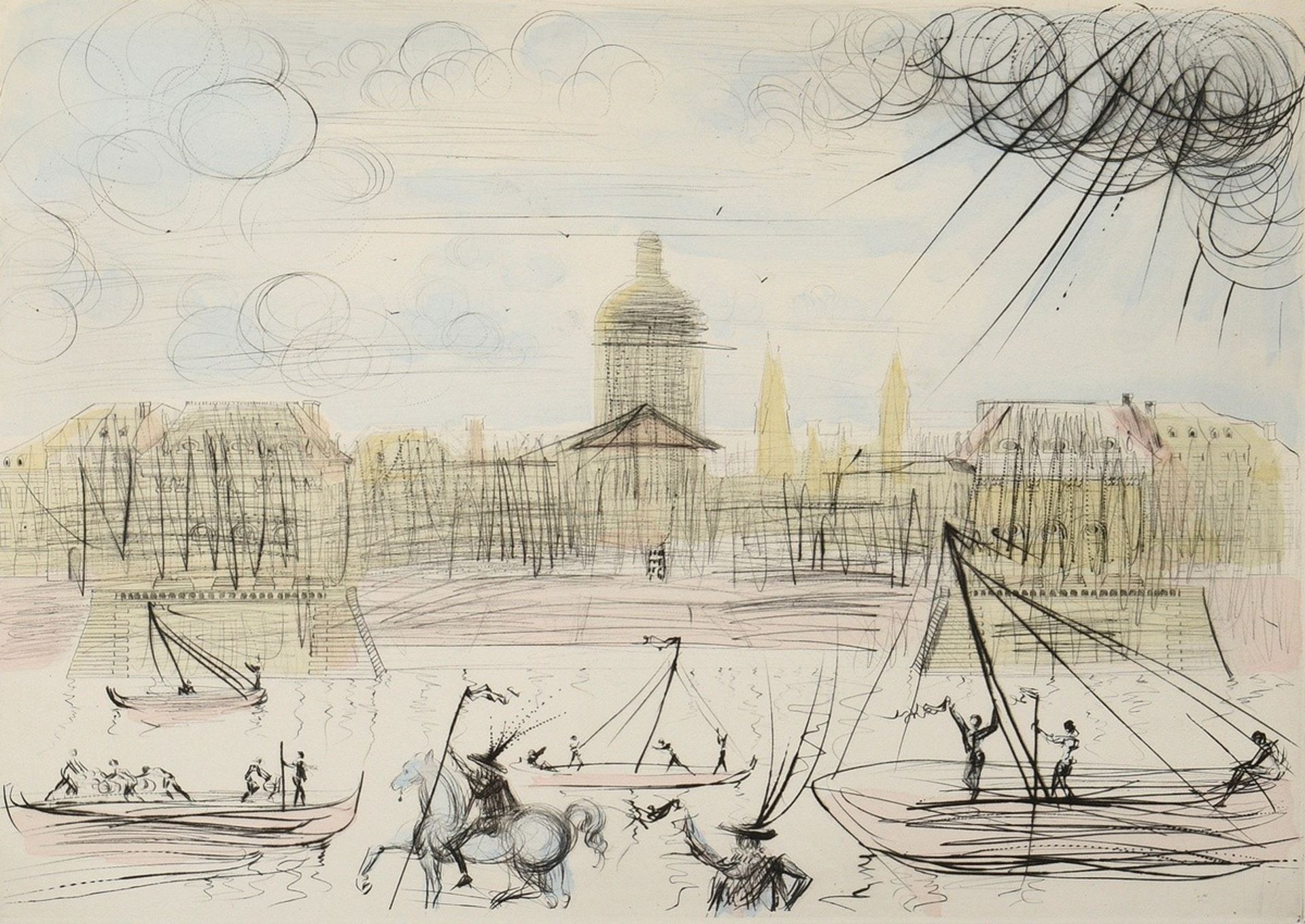 Dali, Salvador (1904-1989) "Academie des Beaux Arts" 1975, colour etching, e.a., b. sign./inscr., v