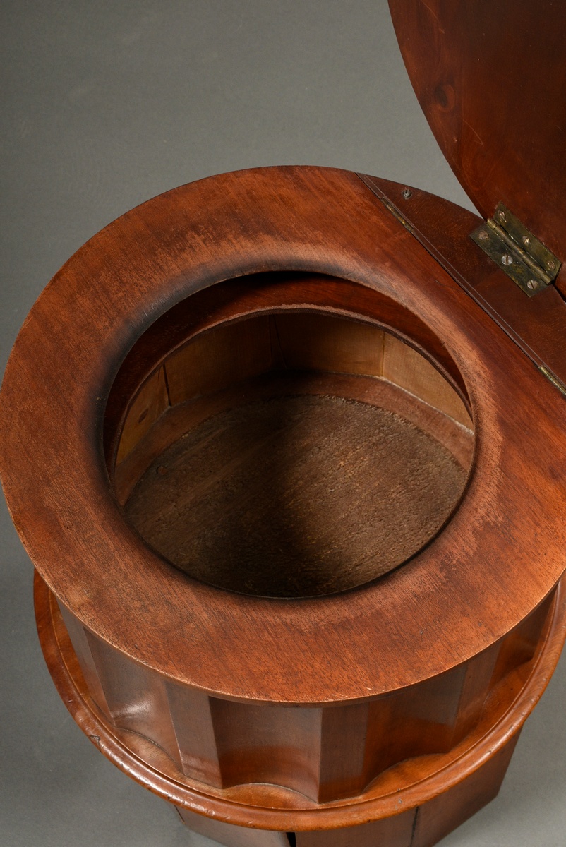 English library toilet in column form, mahogany with gold-punched brown leather on the top, around  - Image 4 of 6