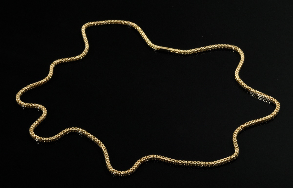 Heavy yellow gold 750 sautoir chain, 78.5g, l. 94cm, signs of wear