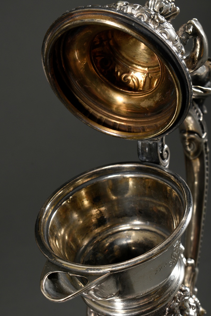 An imposing Baccarat-cut crystal tankard with opulent figural silver mounting ‘Putti as Bacchantes’ - Image 6 of 8