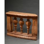 Baroque softwood balustrade with angular balusters, probably German, early 18th century, 104x80x27c
