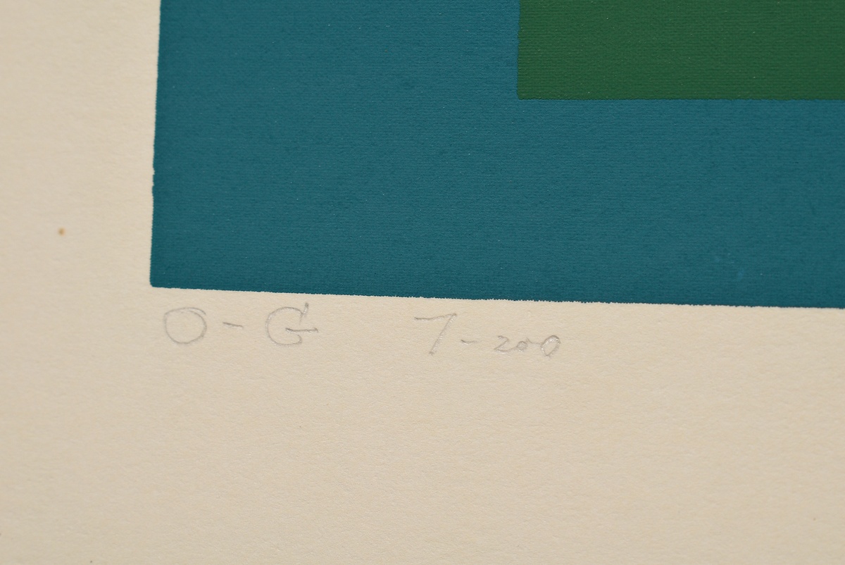 Albers, Josef (1888-1976) "O-G" 1967, colour silkscreen, 1/200, b. monogr./dat./num./titl., PM 28x2 - Image 3 of 3