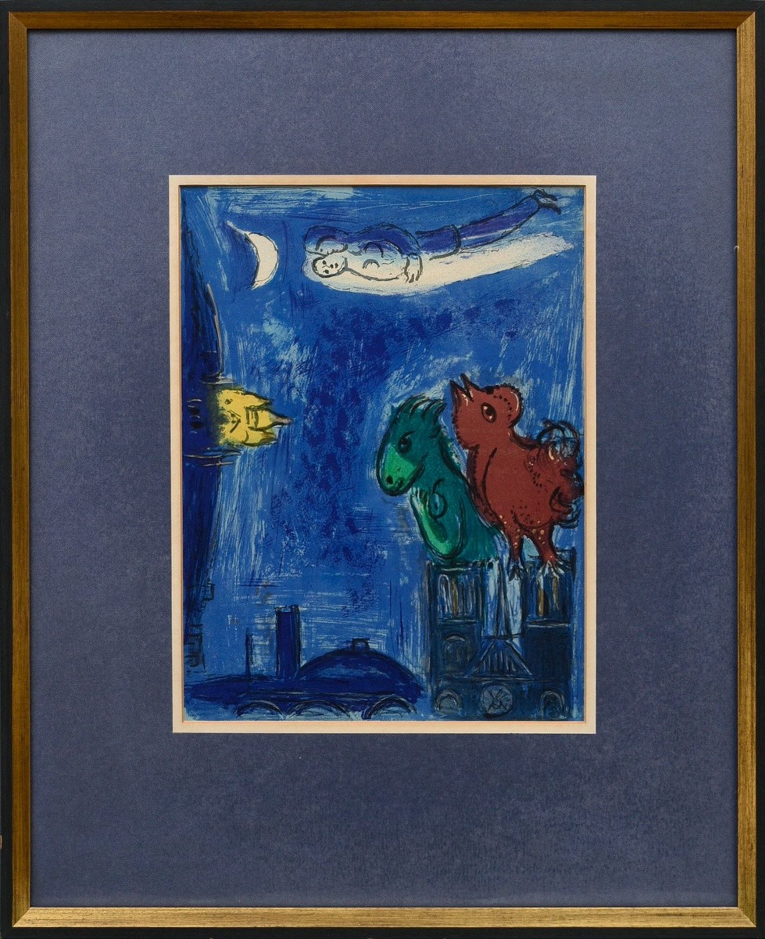 Chagall, Marc (1887-1985) „Les Monstres de Notre Dame“ 1954, Farblithographie, 35x26,5cm (m.R. 61x5 - Bild 2 aus 2