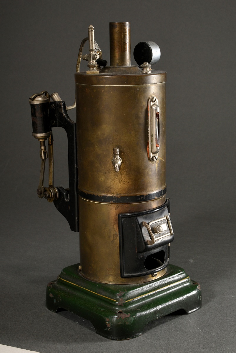 Märklin steam engine, vertical steam engine with black painted fire door and nickel-plated fittings - Image 4 of 6