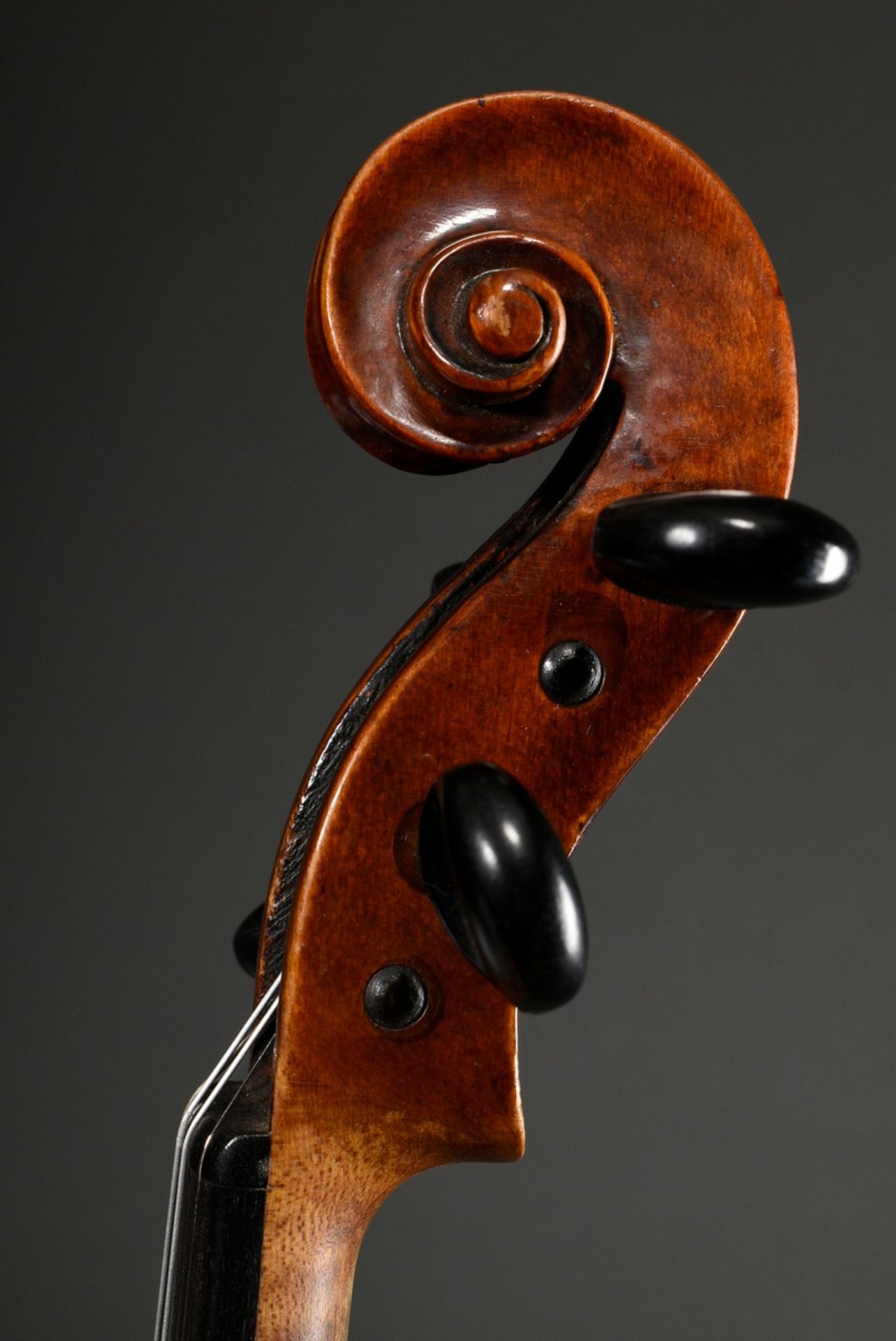 Deutsche Meister Geige, Sachsen Ende 18. Jh., wohl Pfretzschner oder Umkreis, ohne Zettel, einteili - Bild 7 aus 17