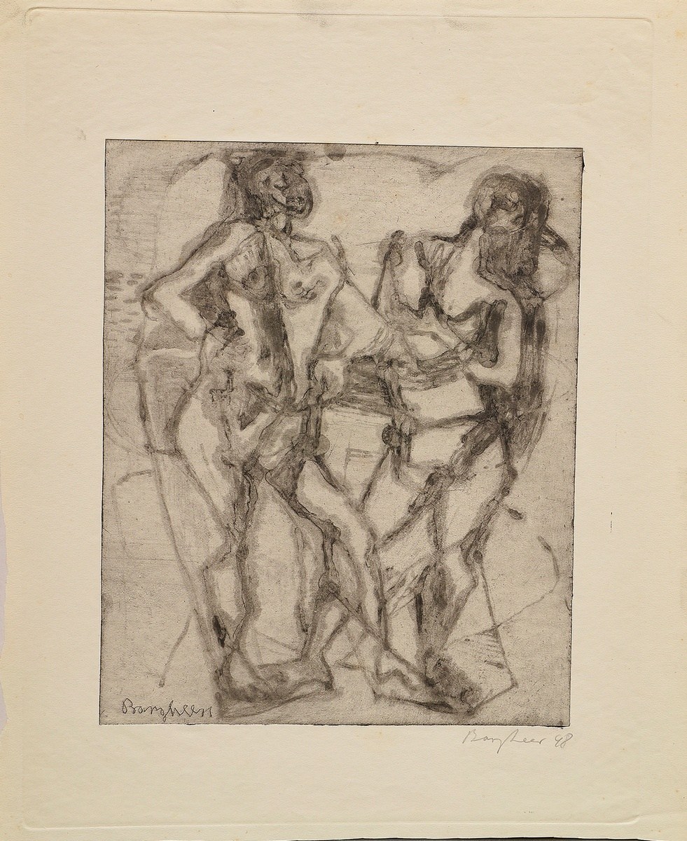 Bargheer, Eduard (1901-1979) 'Two Bathers' 1948, etching, 2/50, sign./dat. lower right, sign. in th - Image 2 of 3