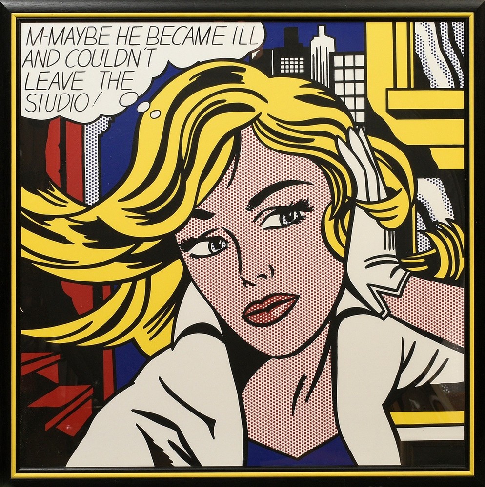 Lichtenstein, Roy (1923-1997) "M-Maybe", Farbserigraphie, 84x84cm (m.R. 92x92cm) - Bild 2 aus 2