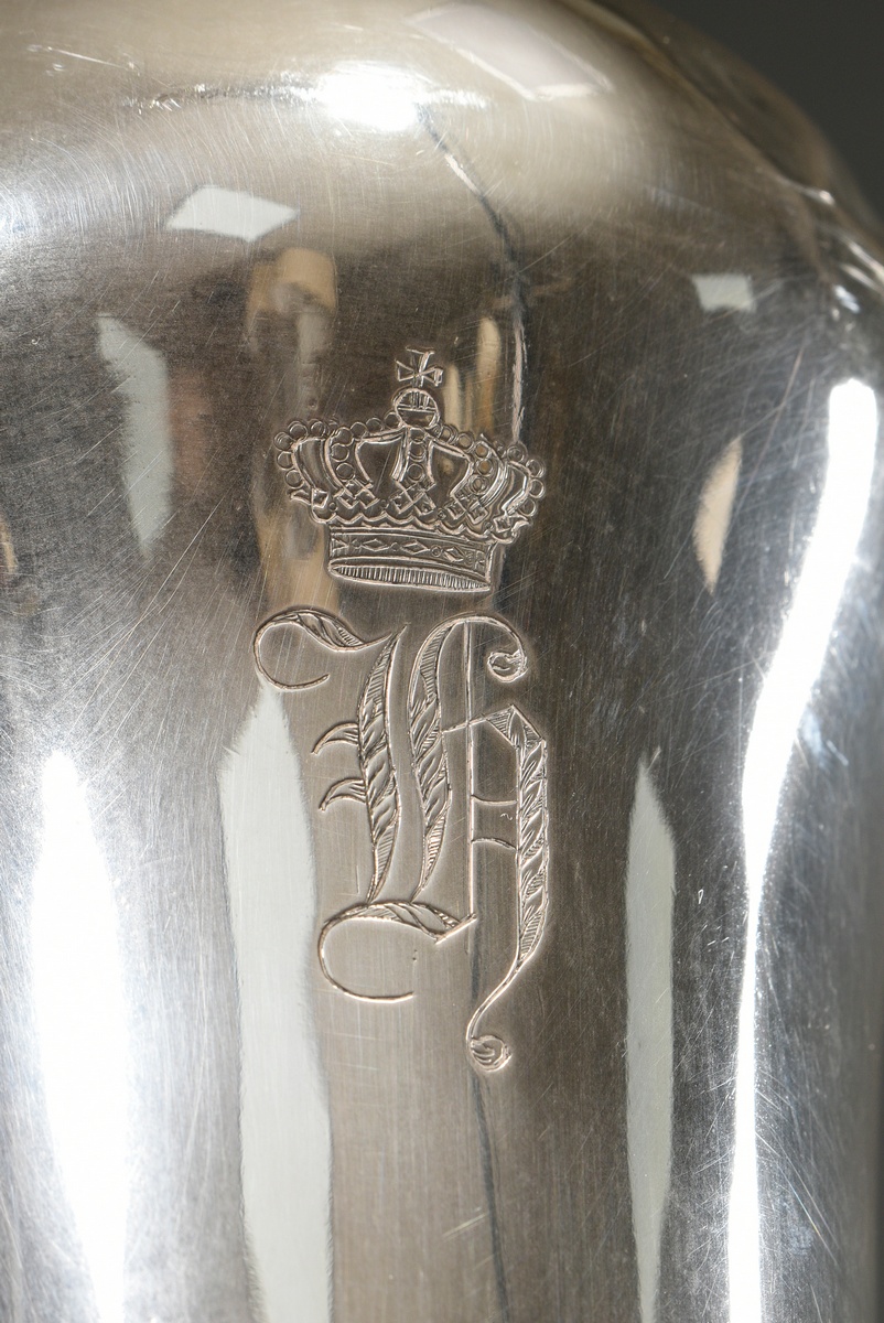 2 Pieces of Empire christening ware in plain façon with classical foliate frieze and engraved monog - Image 5 of 7