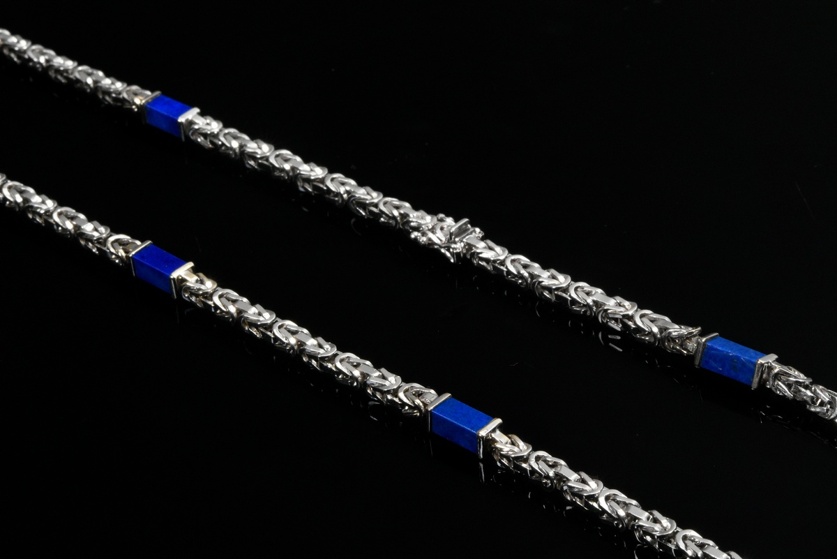 White gold 750 king necklace with angular lapis lazuli elements, 77.3g, l. 81cm - Image 2 of 2