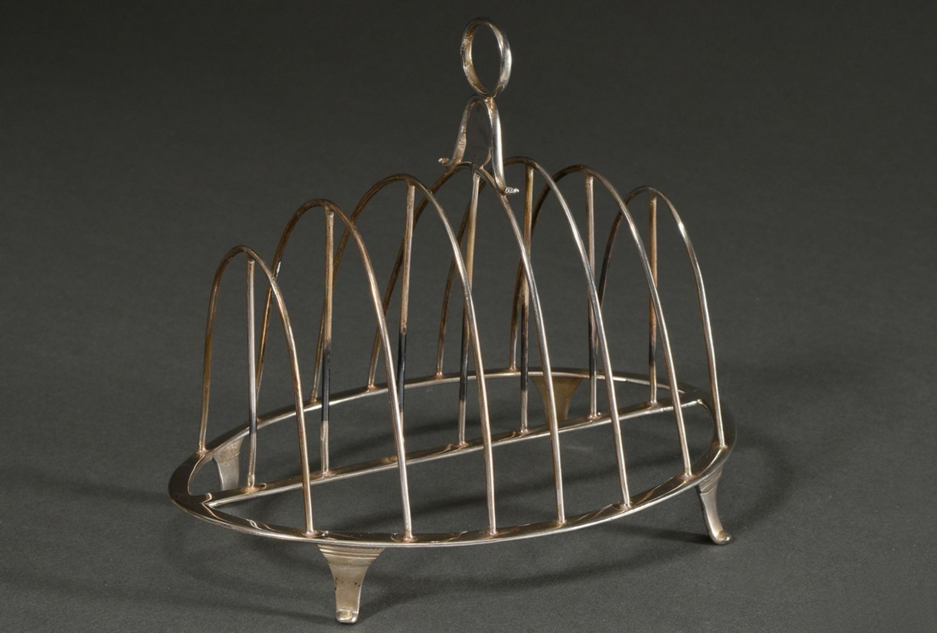 English toast stand for six slices, MZ: William Turner, London 1798, silver 925, 154g, 14.5x17x11.5 - Image 2 of 3
