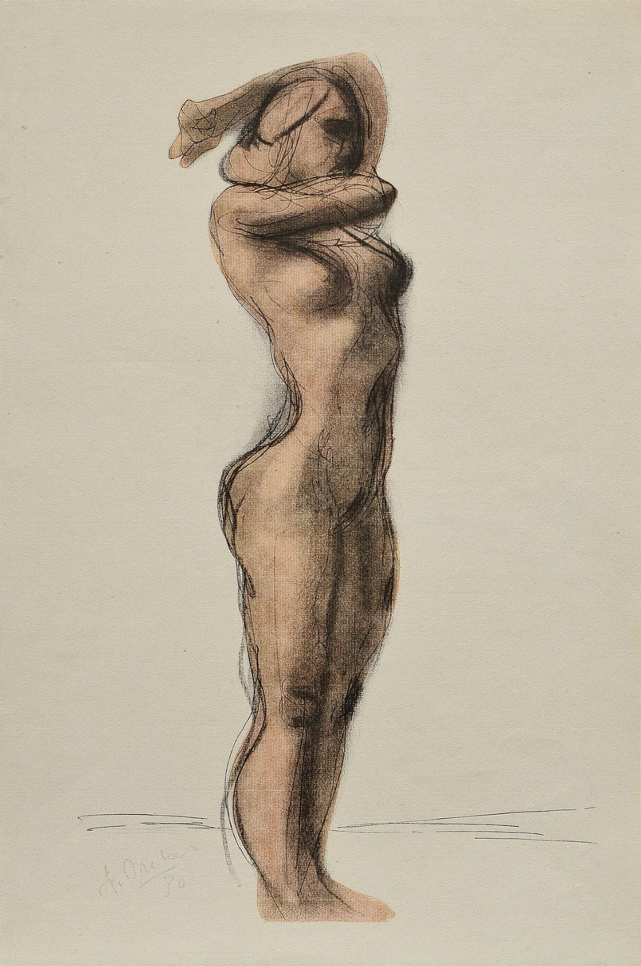 2 Breker, Arno (1900-1991) "Standing Woman" and "Kneeling Woman" 1929/30, lithographs, b. print sig - Image 2 of 5