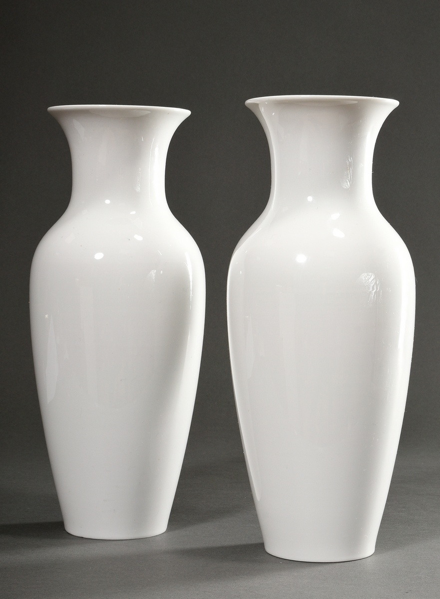 2 KPM "Chinese vases", white porcelain, h. 40cm