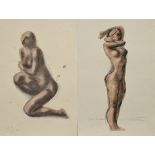 2 Breker, Arno (1900-1991) "Stehende" und "Knieende 1929/30, Lithographien, u. Drucksignatur- und d