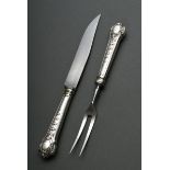 2 pieces Louis XVI style roasting cutlery, MM: Sy & Wagner, Berlin, approx. 1900, silver 800 with s