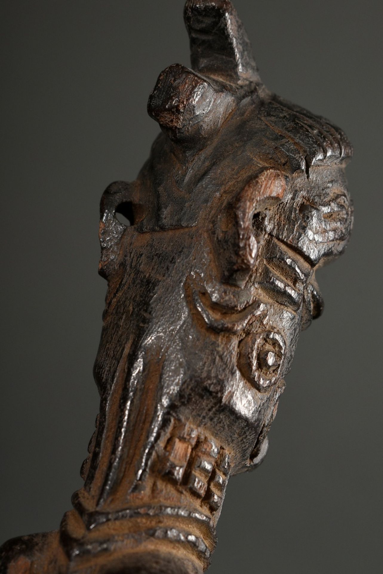 Ancient figure of Lulua, Central Africa/ Congo (DRC), early 20th c., wood, head, face and coiffure  - Image 7 of 10
