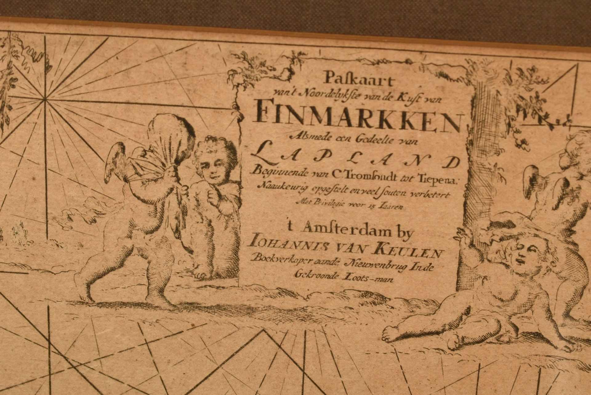 Keulen, Johannes van (1654-1715) „Paskaart vant Noordelykste van de kust van Finmarken … Lapland“,  - Bild 3 aus 6