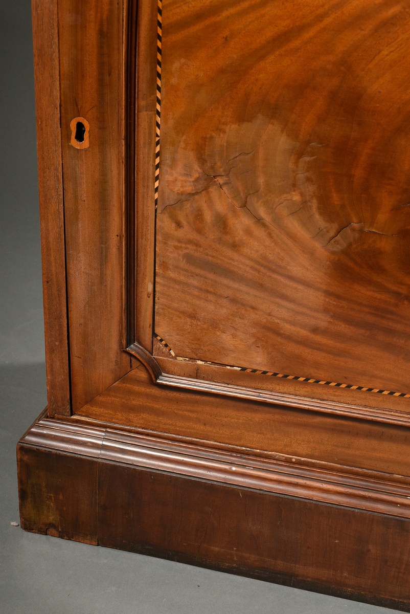 2 English bookcase library cabinets with round gables and floral carving reliefs in the Neoclassica - Image 5 of 14