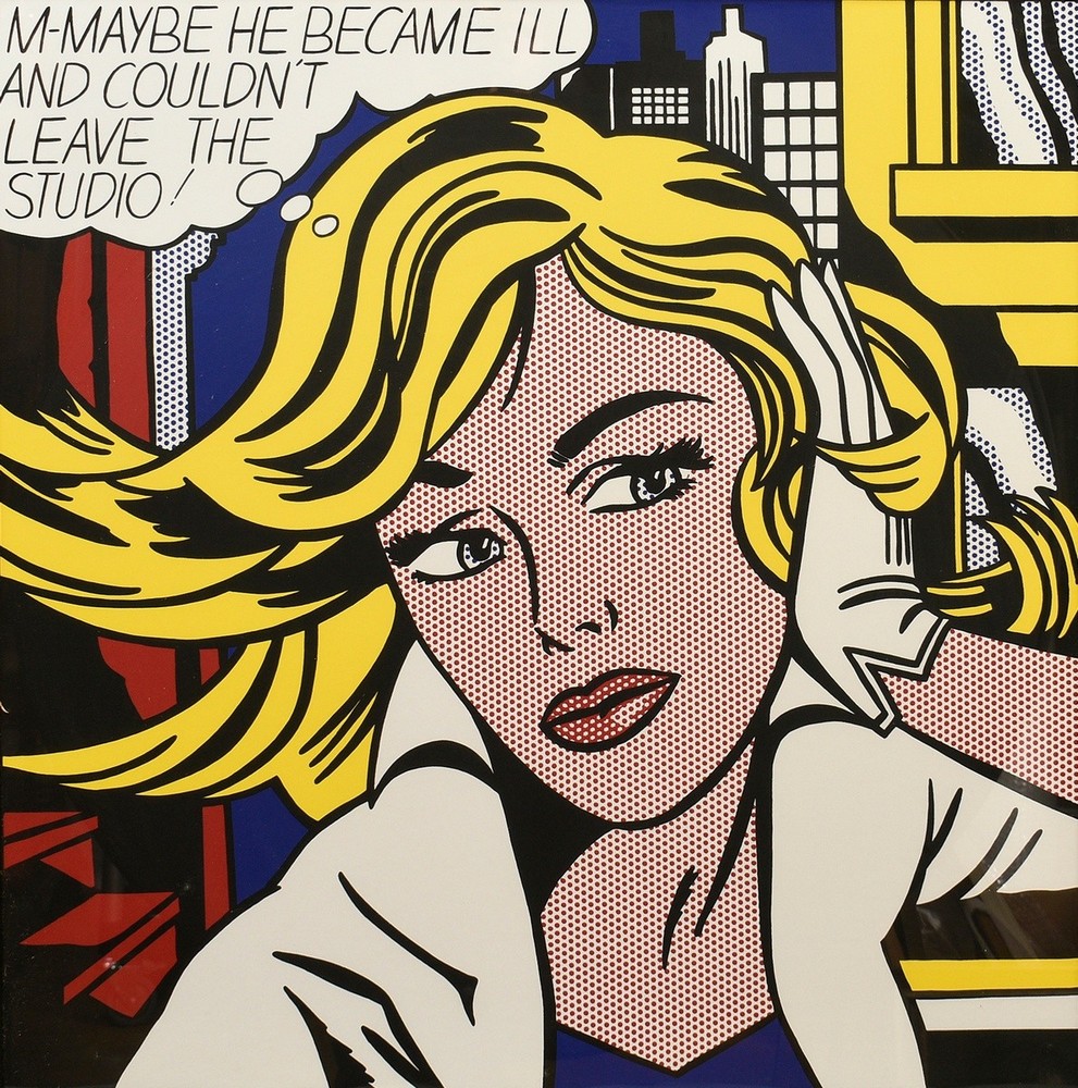 Lichtenstein, Roy (1923-1997) "M-Maybe", Farbserigraphie, 84x84cm (m.R. 92x92cm)