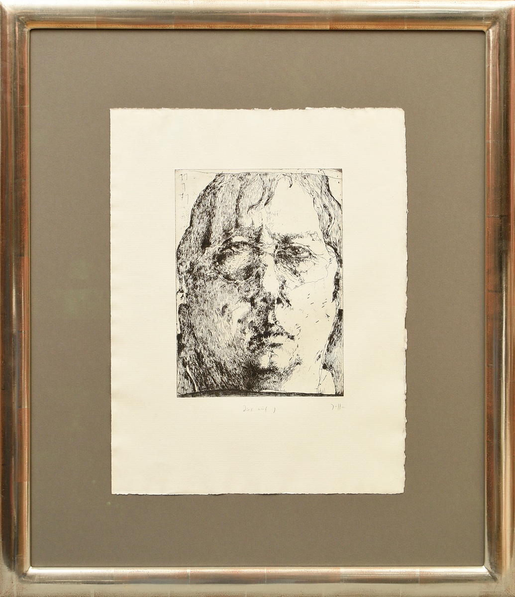 Janssen, Horst (1929-1995) 'Self' 1971, etching, sign./inscr. below, dat. on plate, wide silver-pla - Image 2 of 3