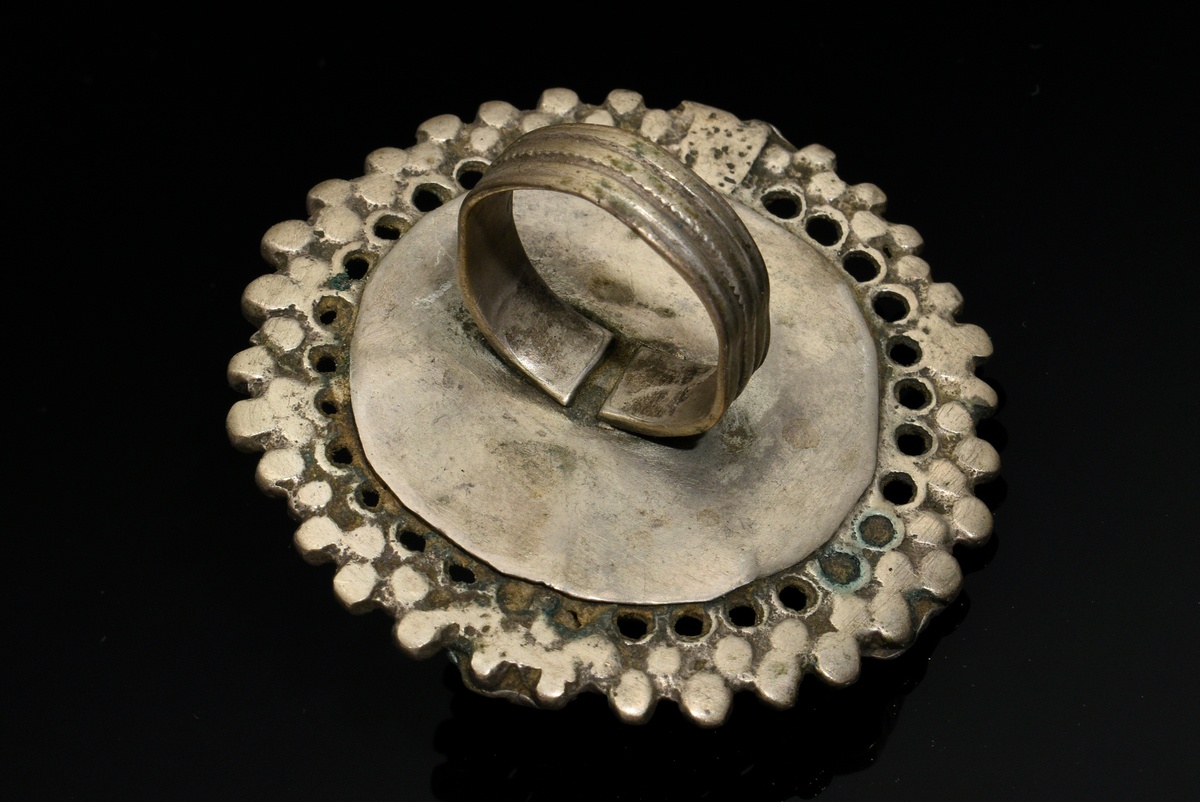 3 Various pieces of Afghan headdress, ring and necklace with colorful stones and bells, l. 28/27/Ø5 - Image 8 of 11