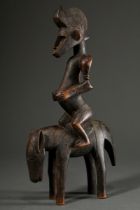 Reiter Figur im Stil der Senufo, West Afrika/ Elfenbeinküste, 2. Hälfte 20.Jh., H. 44cm, Alters- un