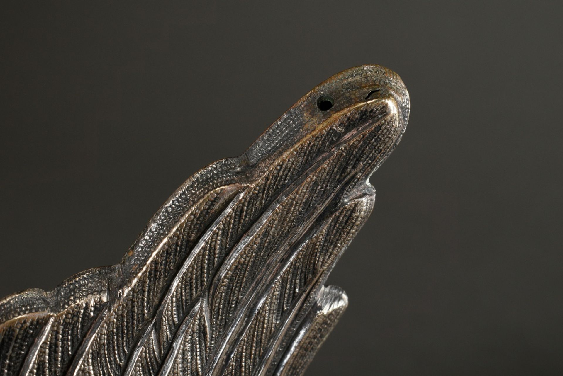 Wilhelmine eagle with German imperial crown in finely chiselled design, approx. 1880/1900, silver-p - Image 6 of 8