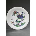 Large Meissen plate with smooth rim "Indian painting with rock and bird", after 1950, painter no.: 