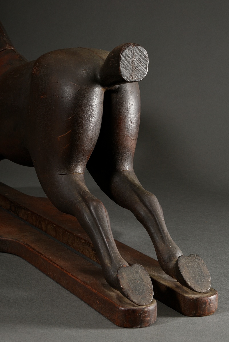 Drawing model ‘Galloping horse’, wood painted with leather ears and remains of the bridle, 19th cen - Image 18 of 20