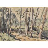 Maetzel, Emil (1877-1955) "Waldweg" 1943, Aquarell, u.l. sign./dat., BM 35,5x49,7cm (m.PP. 50x65cm)