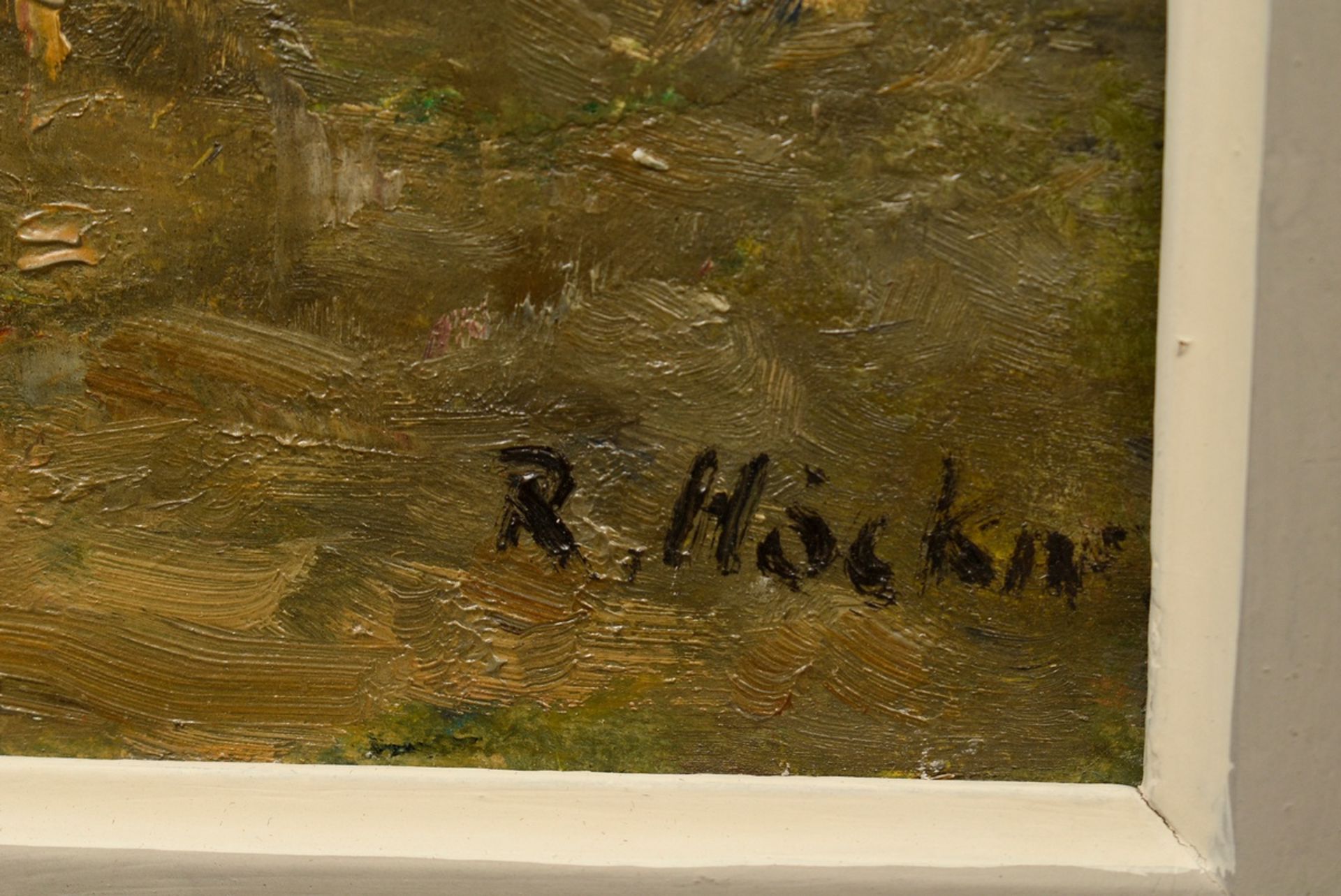 Höckner, Rudolf (1865-1942) "Zollernbrücke", oil/painting board, sign. b.r., 24x29cm (w.f. 39,5x44c - Image 3 of 4