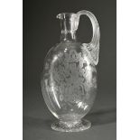Richly cut crystal jug ‘Bacchusknabe in Weinlaub Kranz’, around 1920, h. 25cm, base with slight scr