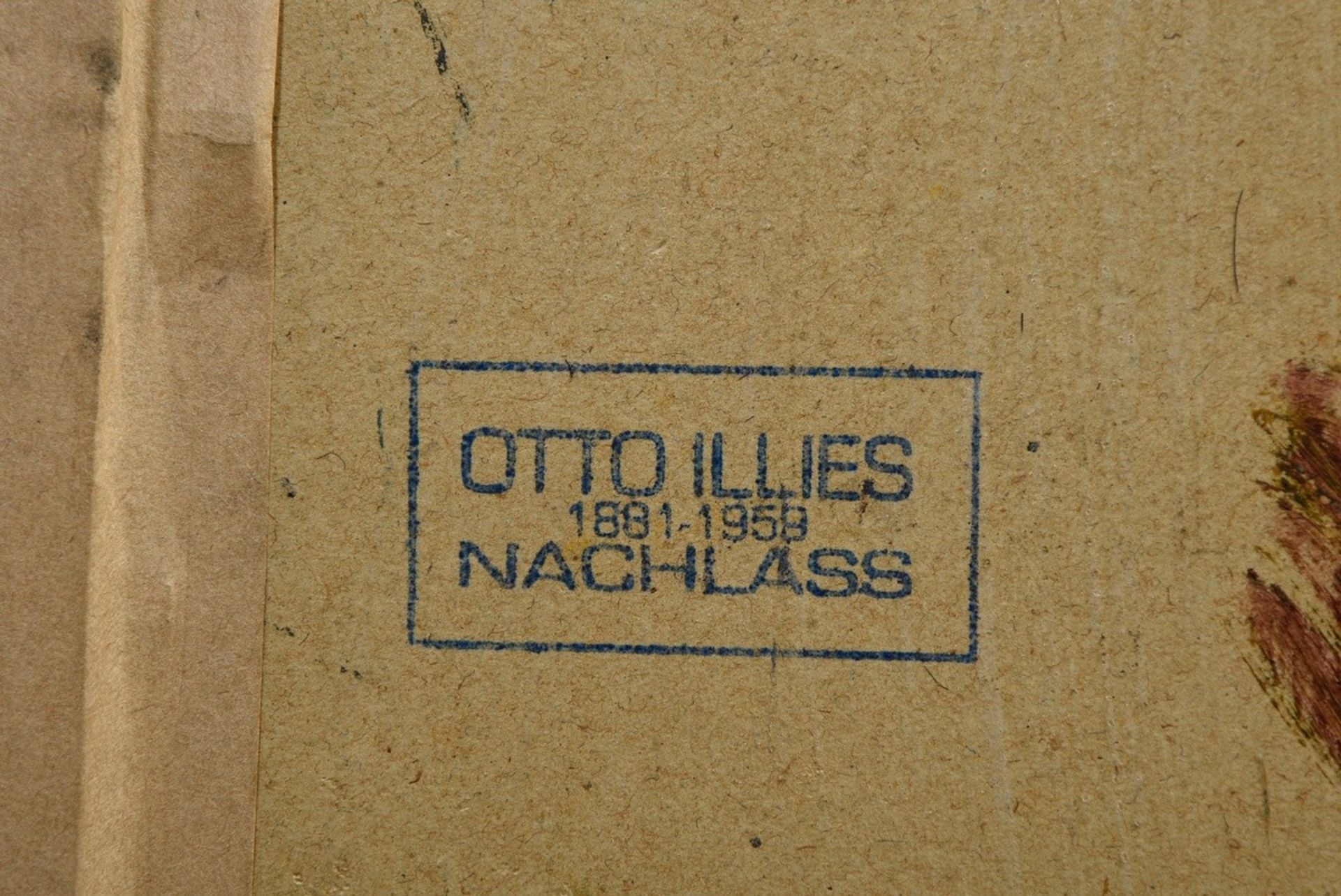 Illies, Otto (1881-1959) "Falkensteiner Ufer/Elbe", oil sketch/painting plate, l.r. sign., oil sket - Image 4 of 4