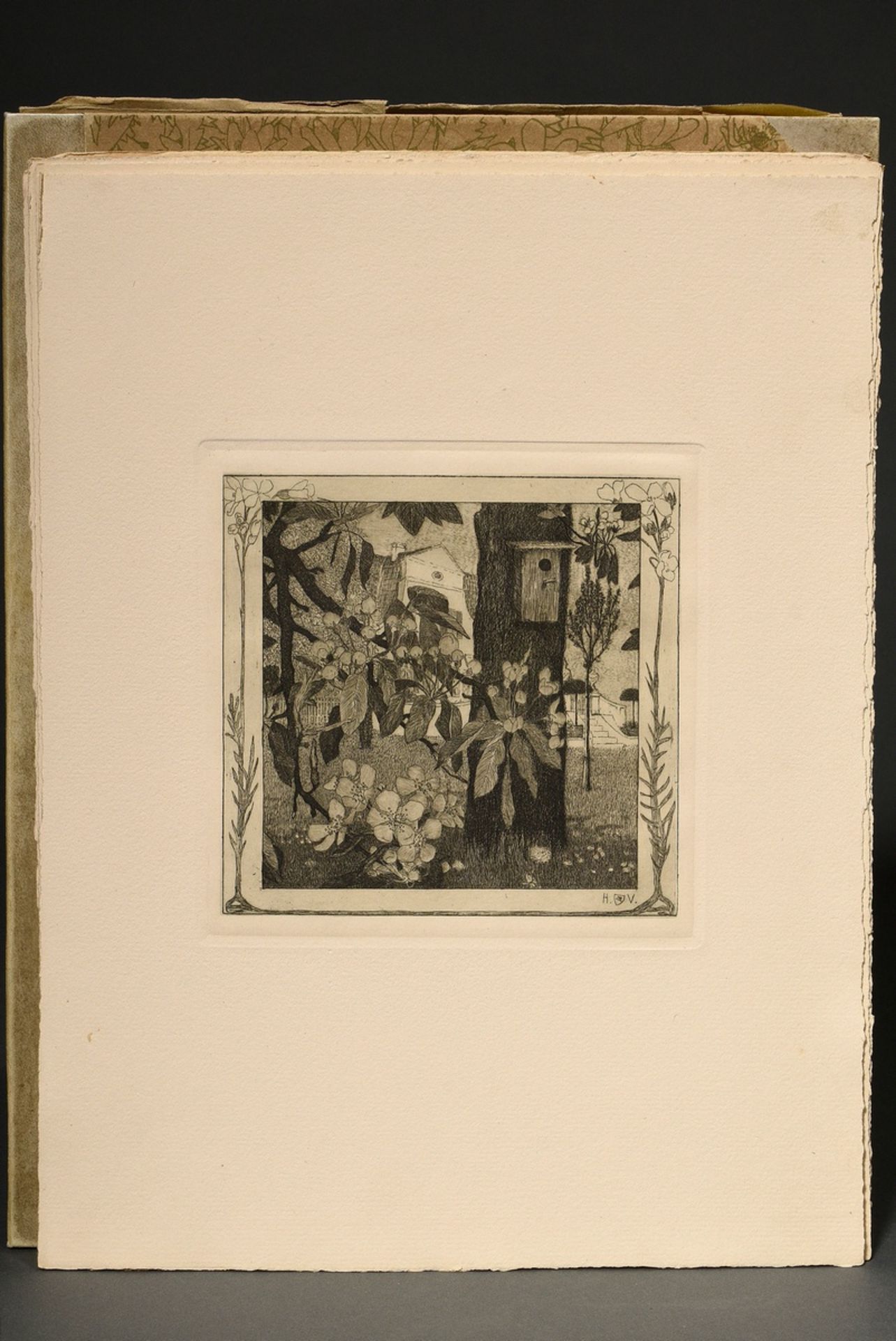 Vogeler, Heinrich (1872-1942) "An den Frühling" 1899/1901, portfolio with 10 etchings and prelimina - Image 22 of 25