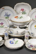 46 Teile Meissen Ergänzungsservice "Deutsche Blume", nach 1950, bestehend aus: 1 Deckelterrine (H.