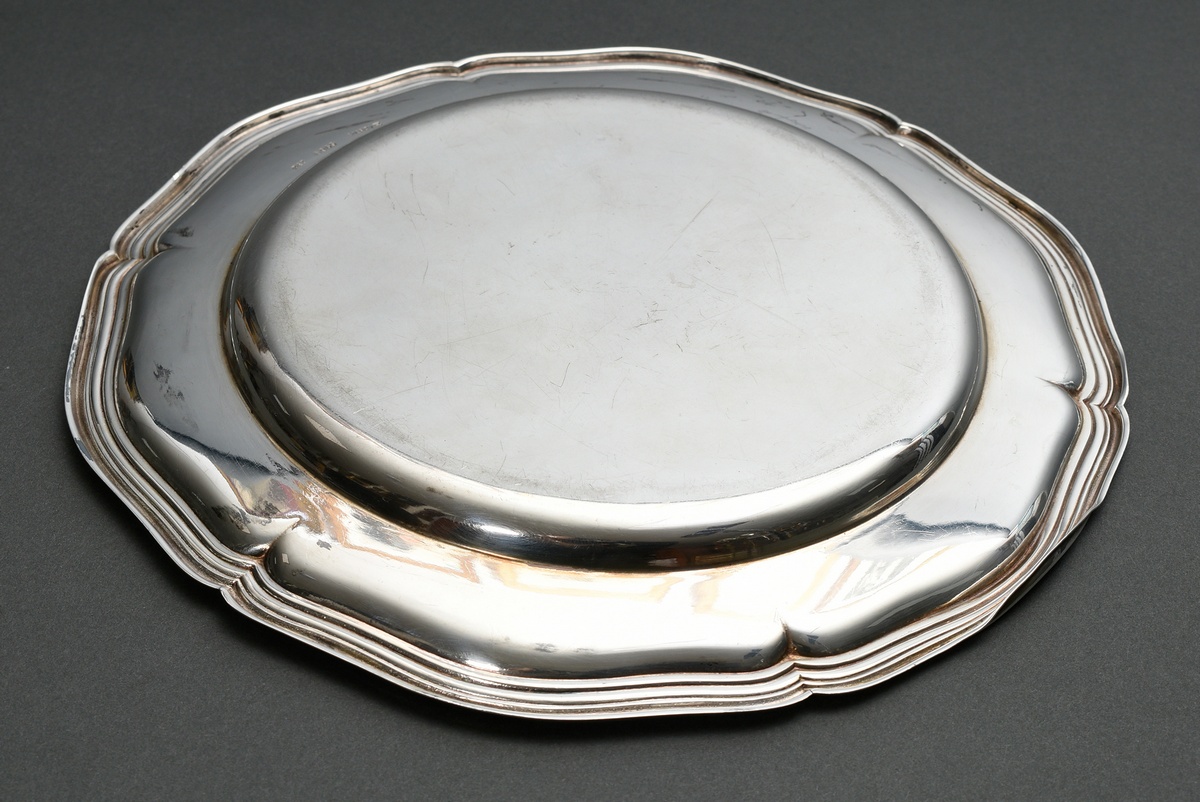 Plate with Chippendale rim, Wilkens, model no. 5969, silver 830, 218g, Ø 23cm - Image 2 of 3