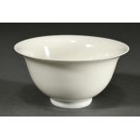 A very fine anhua bowl with flared lip and cylindrical foot ring, white translucent porcelain, deli