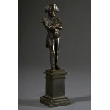 Bronze "Napoleon Bonaparte" on square pedestal, 19th c., patinated, h. 17cm (with base)