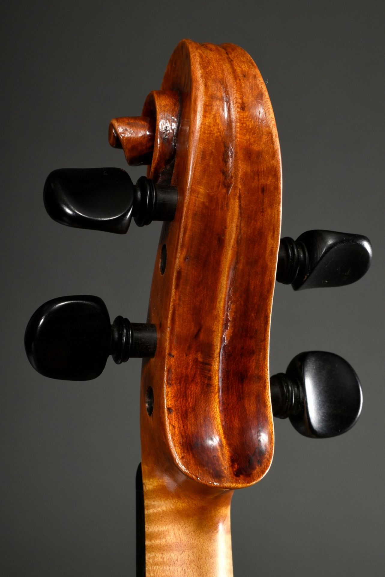 Italienische Meister Geige, 1. Hälfte 19.Jh.., Zettel innen “Domenico Geroni Brescia anno 1836”, ge - Bild 11 aus 21