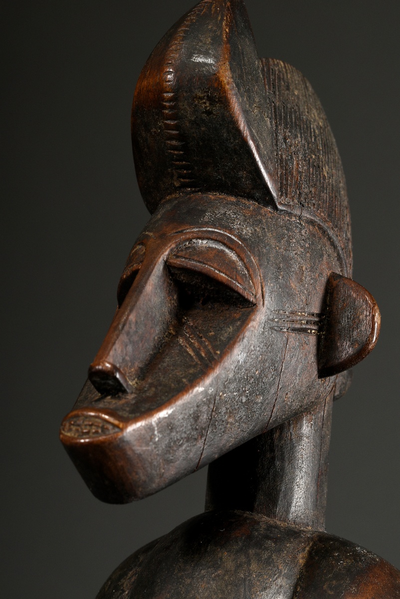 Equestrian figure in Senufo style, West Africa/ Ivory Coast, 2nd half 20th c., h. 44cm, signs of ag - Image 9 of 13