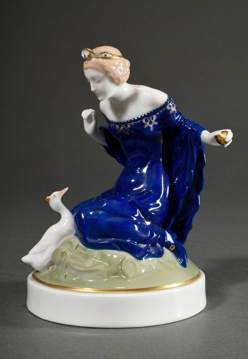 Rosenthal Selb Bavaria porcelain figurine "Princess with golden ball and goose", polychrome painted