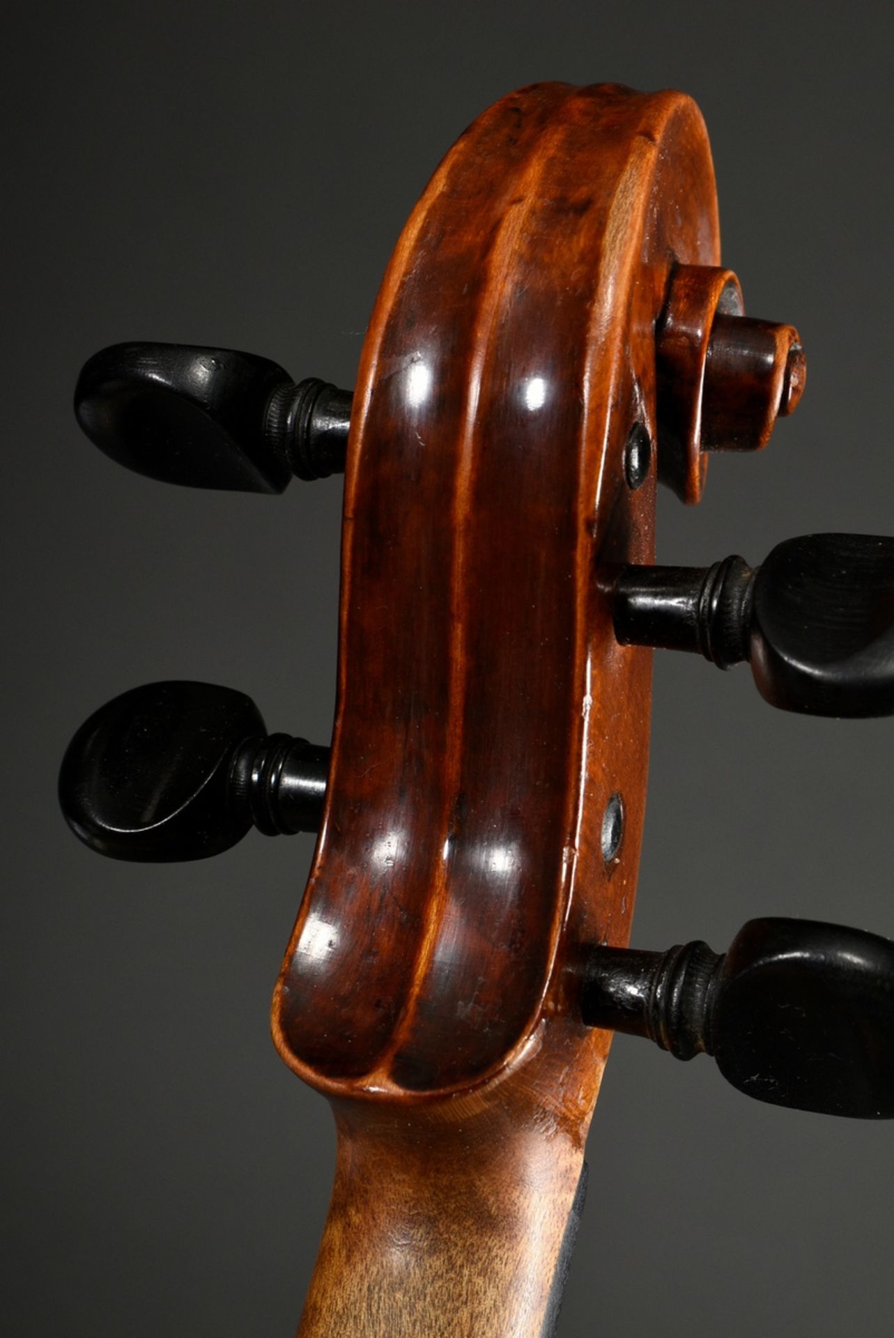 Deutsche Meister Geige, Sachsen Ende 18. Jh., wohl Pfretzschner oder Umkreis, ohne Zettel, einteili - Bild 8 aus 17