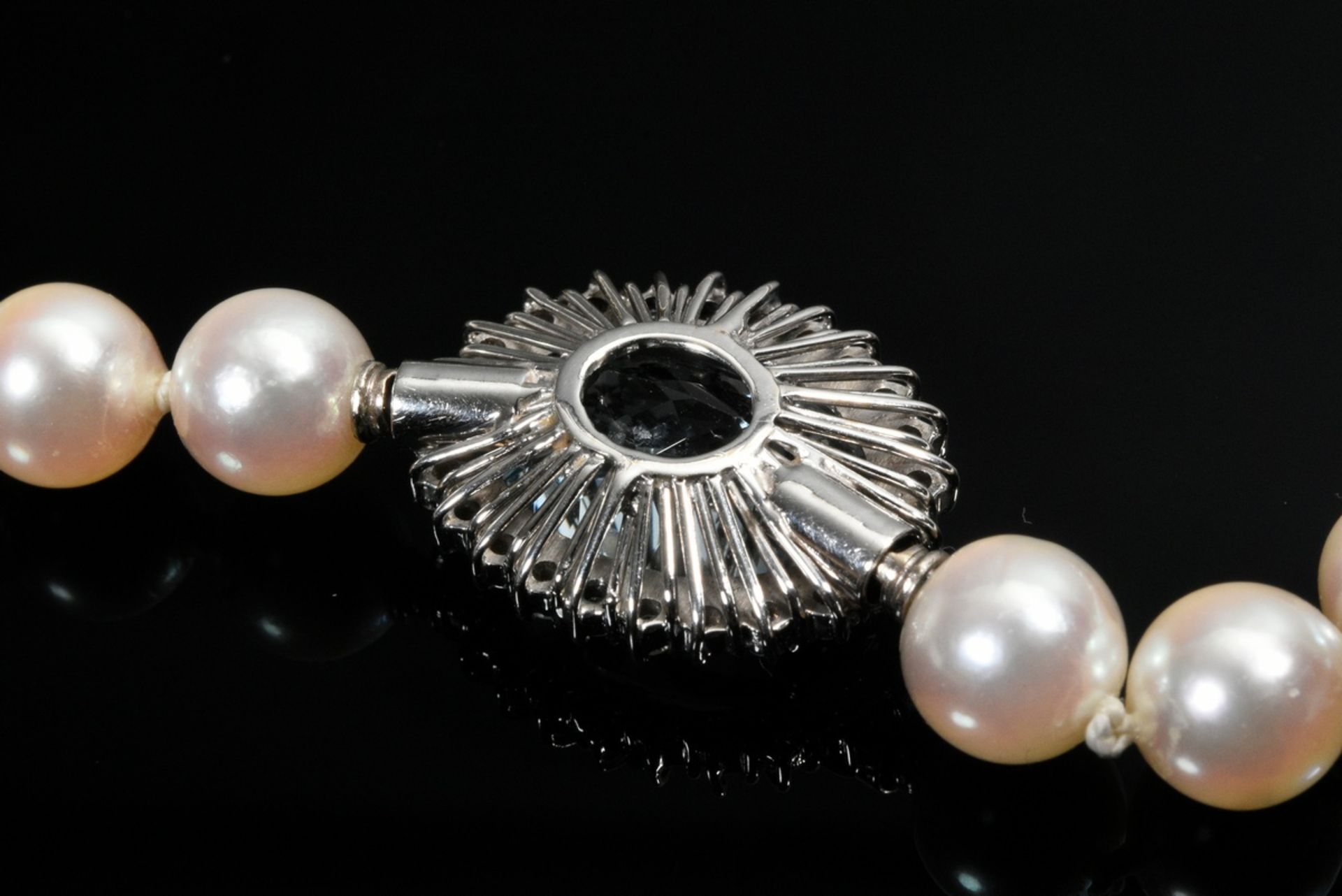 Zuchtperlencollier (36g, L. 38,5cm, Ø 7,5mm und 8 extra Perlen) an Nittel Verschluss mit austauschb - Bild 4 aus 4