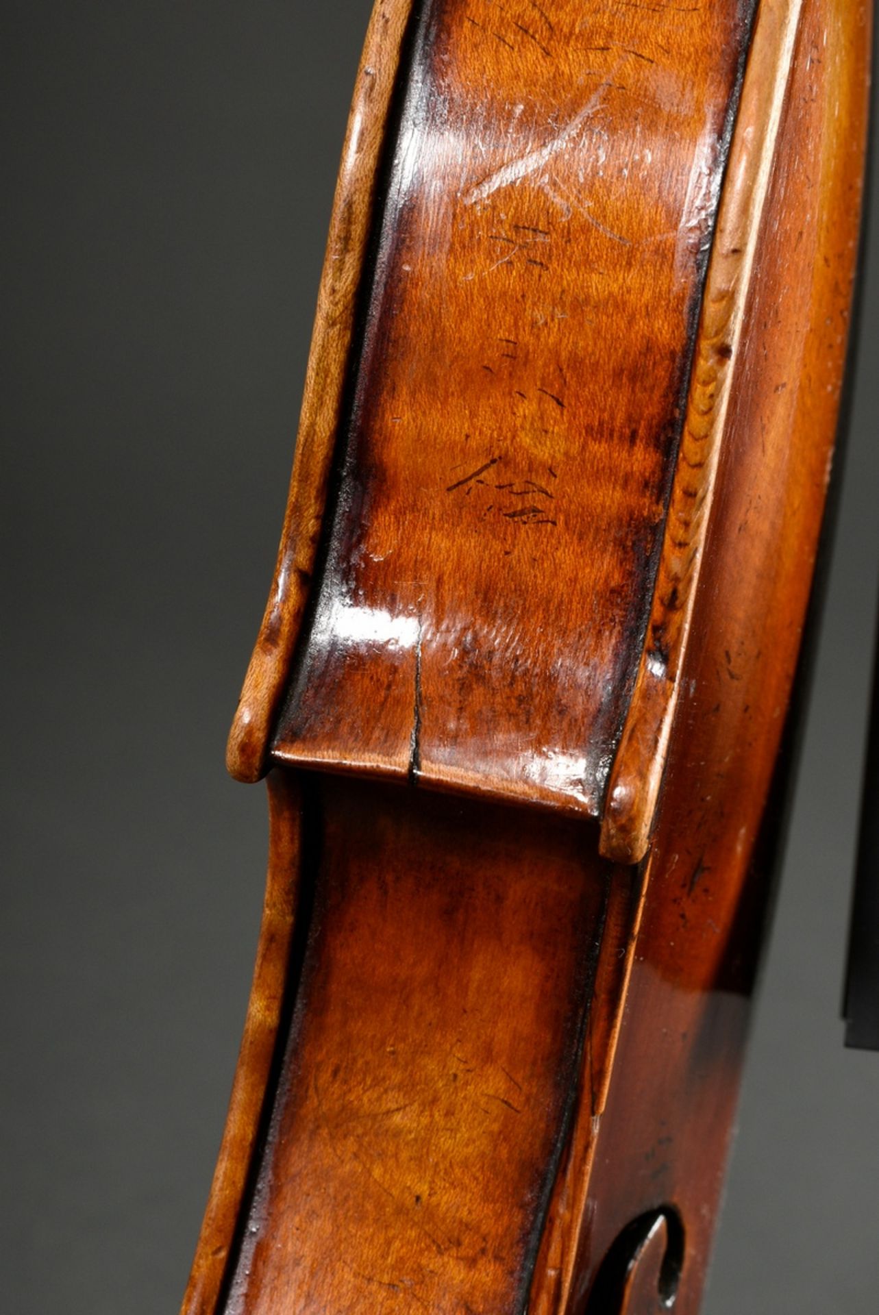 Italienische Meister Geige, 1. Hälfte 19.Jh.., Zettel innen “Domenico Geroni Brescia anno 1836”, ge - Bild 9 aus 21