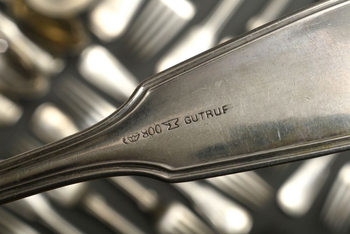 67 Pieces Hamburg cutlery ‘Augsburger Faden’ with various monograms, MZ: Brahmfeld & Gutruf, Hambur - Image 8 of 8