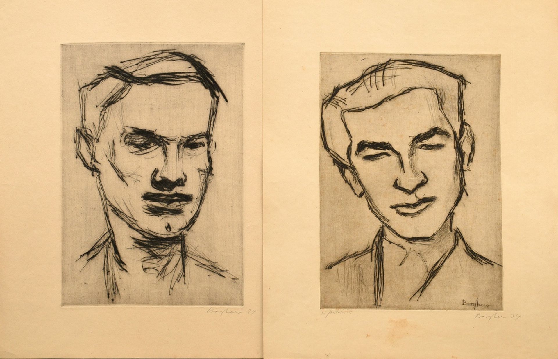 2 Bargheer, Eduard (1901-1979) "Stürup" und "Matrose(?)" 1934, Radierungen, 1x Probedruck, je u.r. 