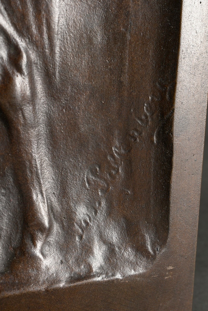 Pallenberg, Joseph Franz (1882-1945) Bronze relief "Two horses", sign. b.r., 28x46cm, slight signs  - Image 2 of 3