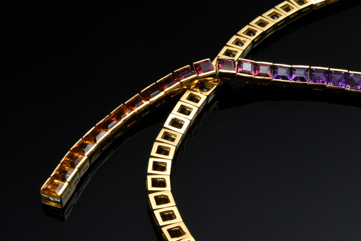 H. Stern yellow gold 750 rainbow necklace with amethysts, topazes, tourmalines, peridots, citrines  - Image 4 of 7