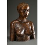 Augustin, Edgar (1936-1996) "Female Bust" 1971, verso sign./dat., bronze with brownish patina, cast