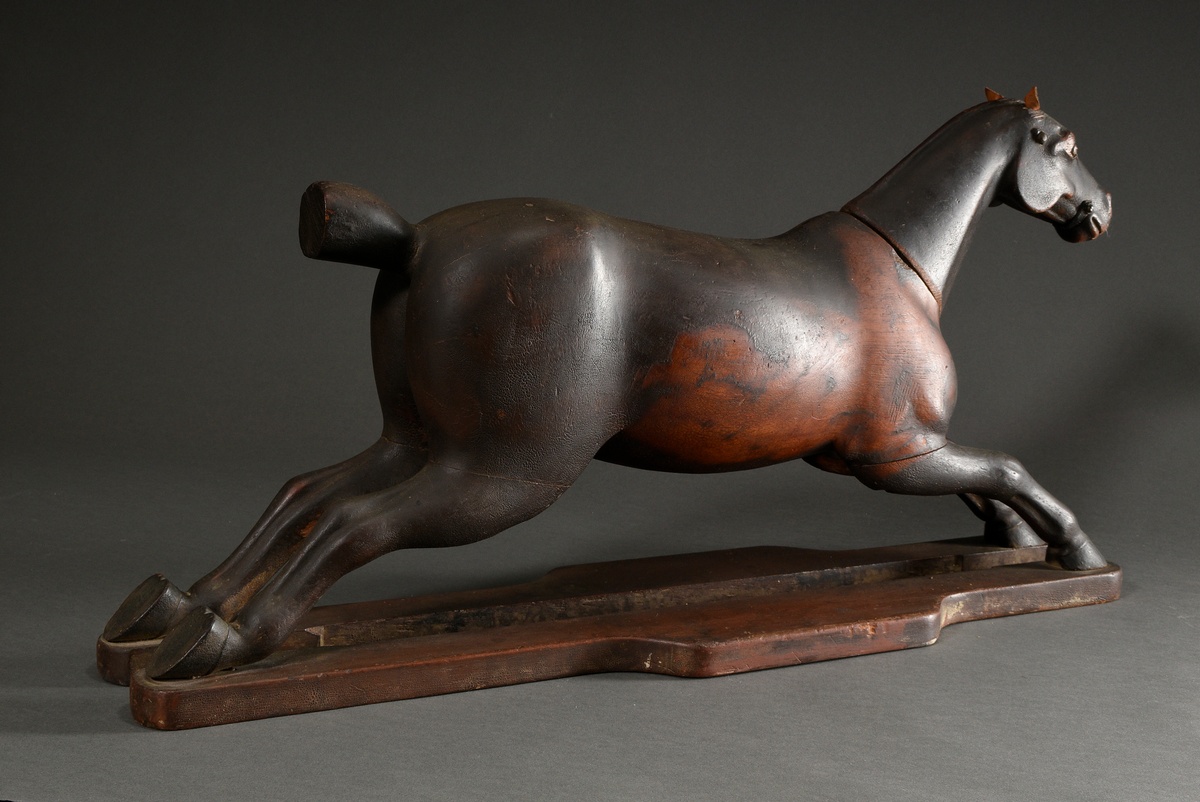 Drawing model ‘Galloping horse’, wood painted with leather ears and remains of the bridle, 19th cen - Image 13 of 20