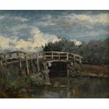 Roelofs, Willem (1822-1897) "Pont in Gouda" 1884, Öl/Leinwand auf Holz kaschiert, u.l. sign.